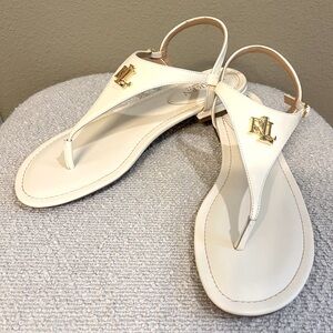 Lauren Ralph Lauren Ellington Flat White Sandal
